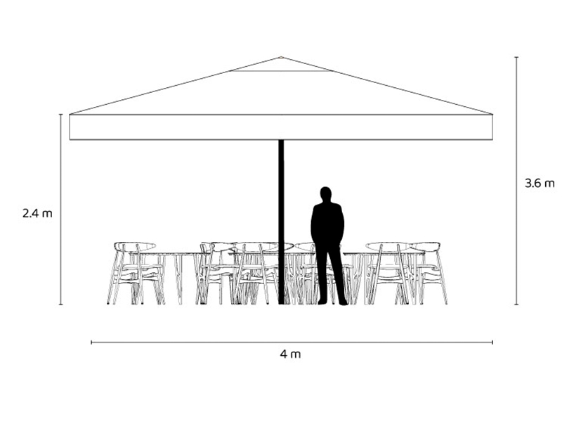Quitasol gigante 4x4M