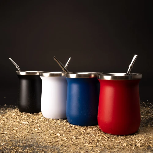 Vaso Térmico metálico "MATE" 300ml. con Bombilla