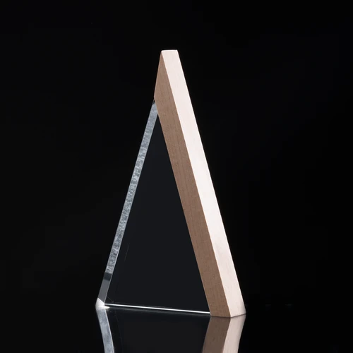 Trofeo Galvano de Madera y Cristal "Triangle"