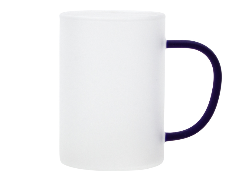 Tazón Vidrio Empavonado Sublimación, asa color.