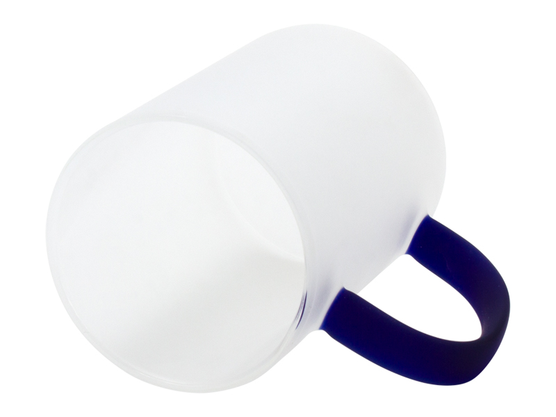 Tazón Vidrio Empavonado Sublimación, asa color.