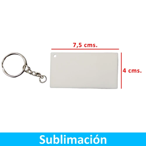 Llavero Acrílico Sublimable Rectangular NI25 BLANCO