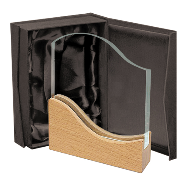 Galvano Cristal con Base de Madera BLAS 26