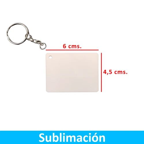 Llavero Acrílico Sublimable Rectangular NI50 BLANCO