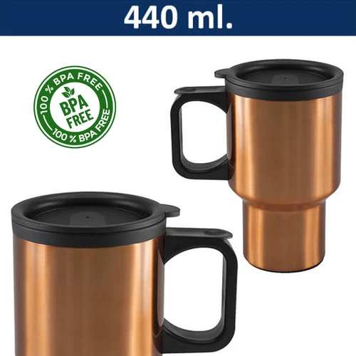 Mug Tazón Acero Inoxidable Termico M60 pintado color ENCOBRIZADO