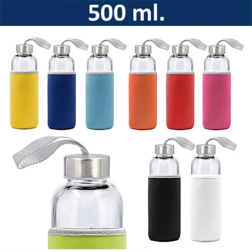 Botella Vidrio con Funda M28