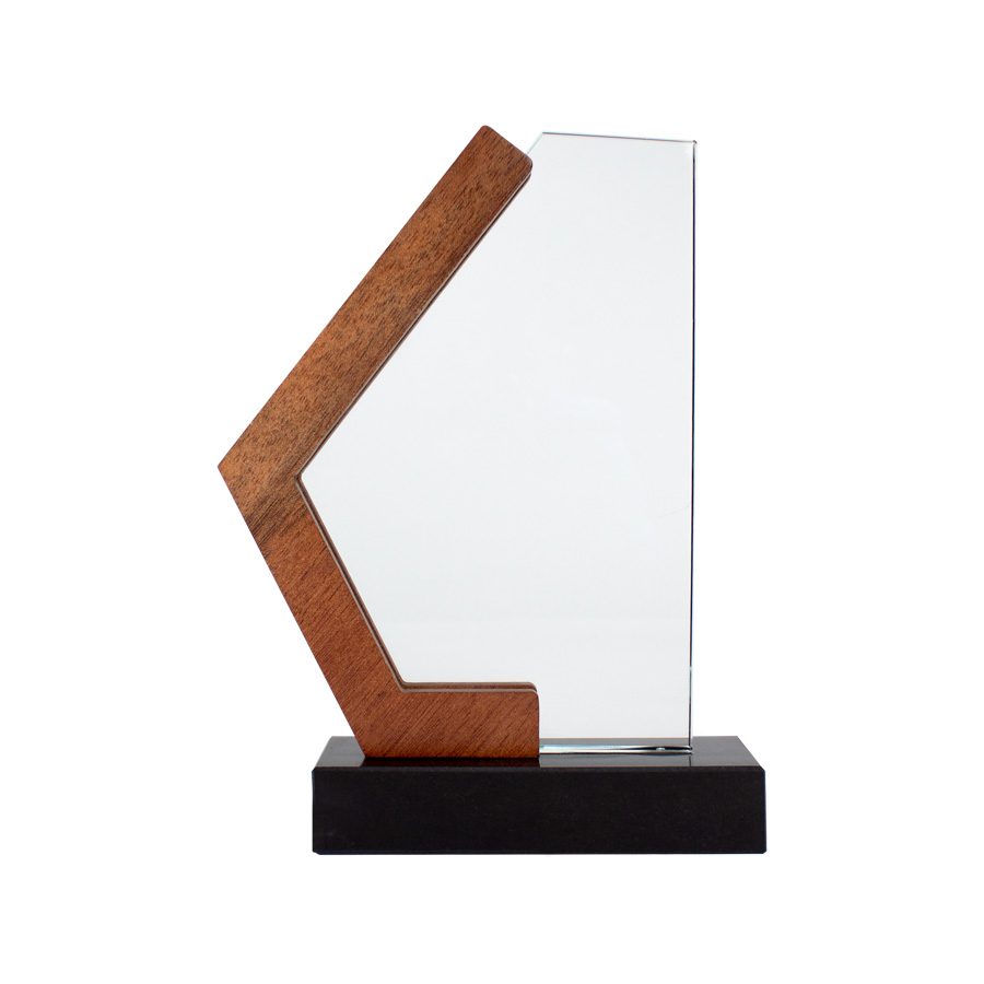 Trofeo Galvano de Madera, Mármol y Cristal 