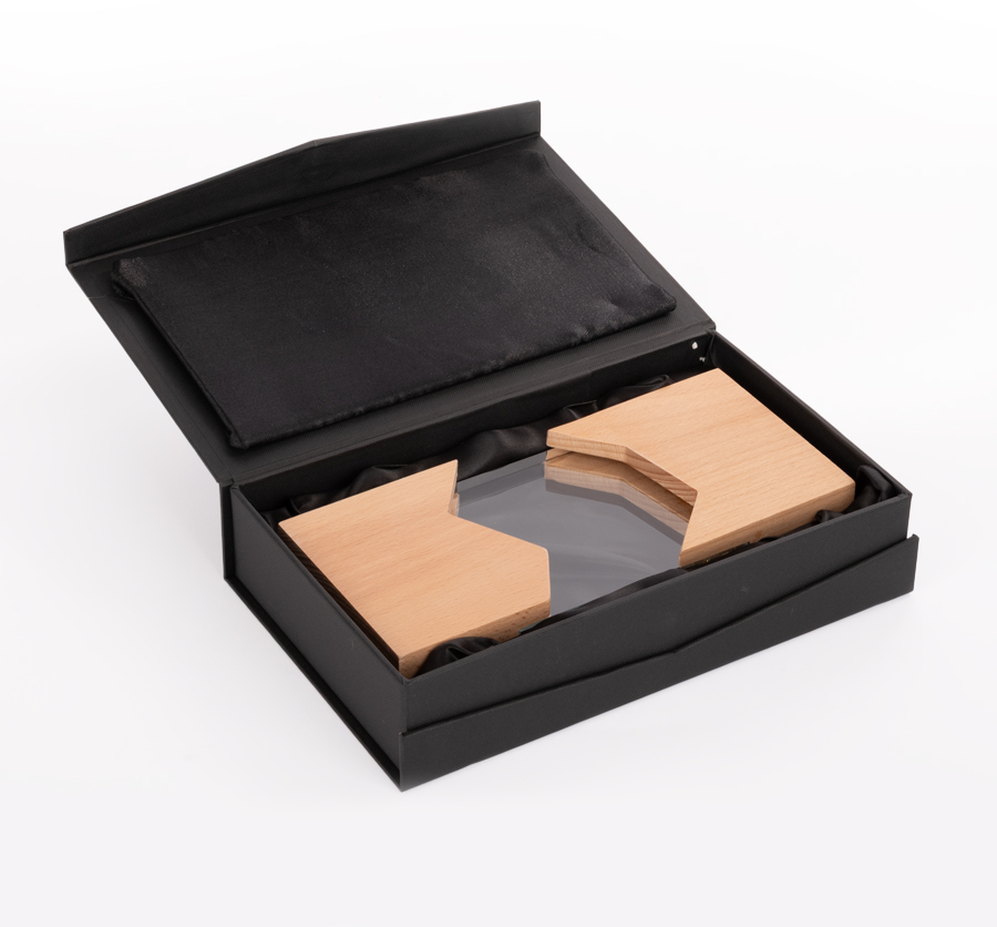 Trofeo Galvano de Madera y Cristal 