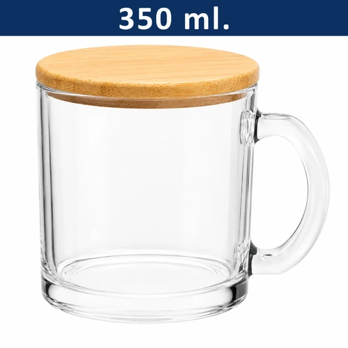 Mug Taza Vidrio con Tapa M321